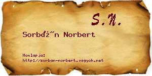 Sorbán Norbert névjegykártya