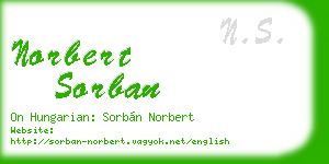 norbert sorban business card